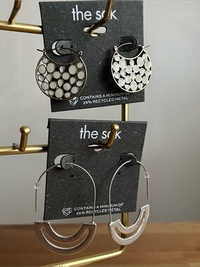The Sak silver-tone and gold-tone hoop and open hoop earrings choose one pair